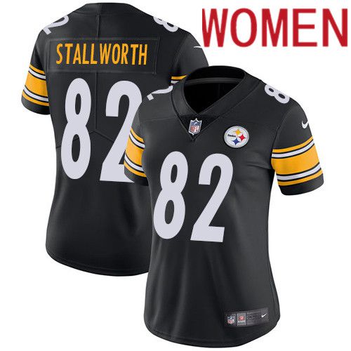 Women Pittsburgh Steelers 82 John Stallworth Nike Black Vapor Limited NFL Jersey